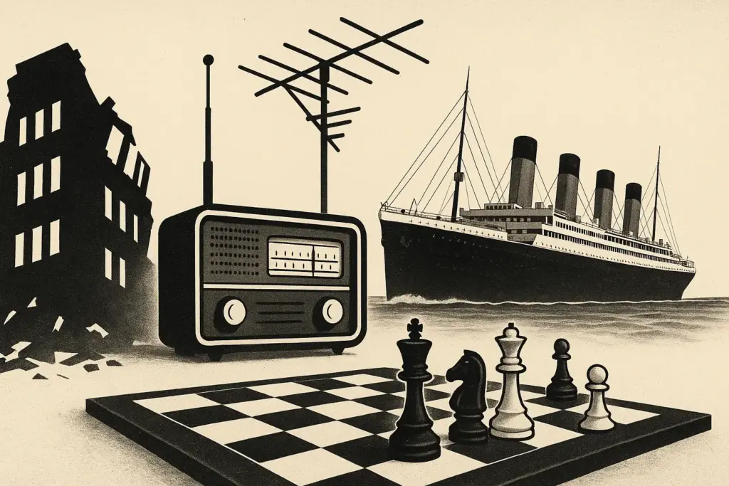 9月1日の関東大震災や第二次世界大戦、文化的出来事を表す歴史イラスト