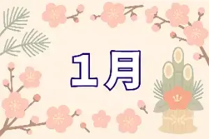 1月をイメージしたボタンアイコン画像
